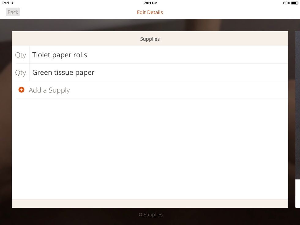 If you want to add another supply, click "add supply"