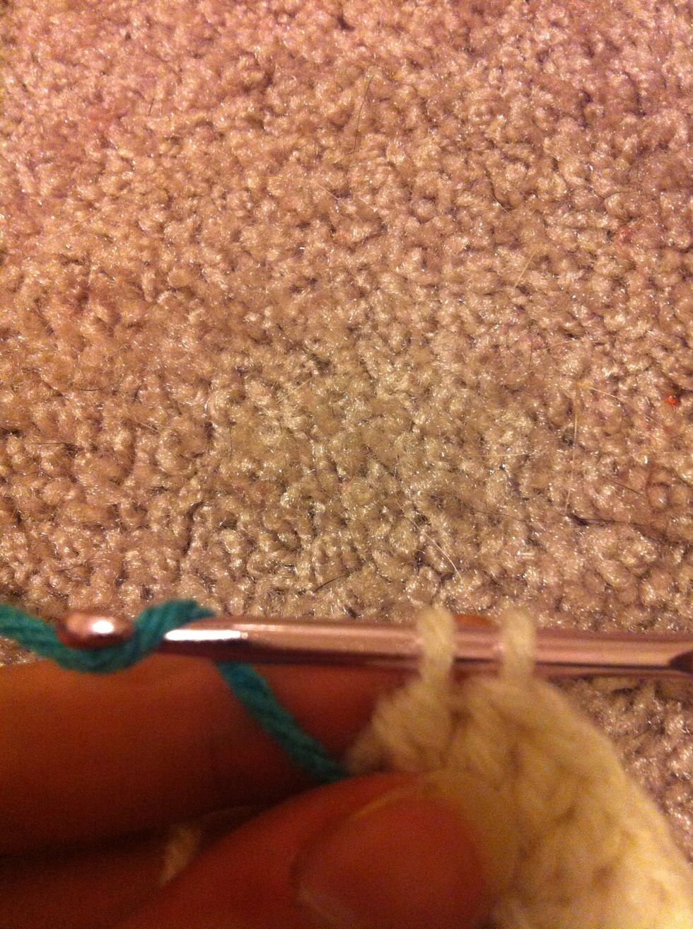 if you want to change colors, leave the second one of the last 2 double crochets half finished. yarn around the new color and finish the stitch.