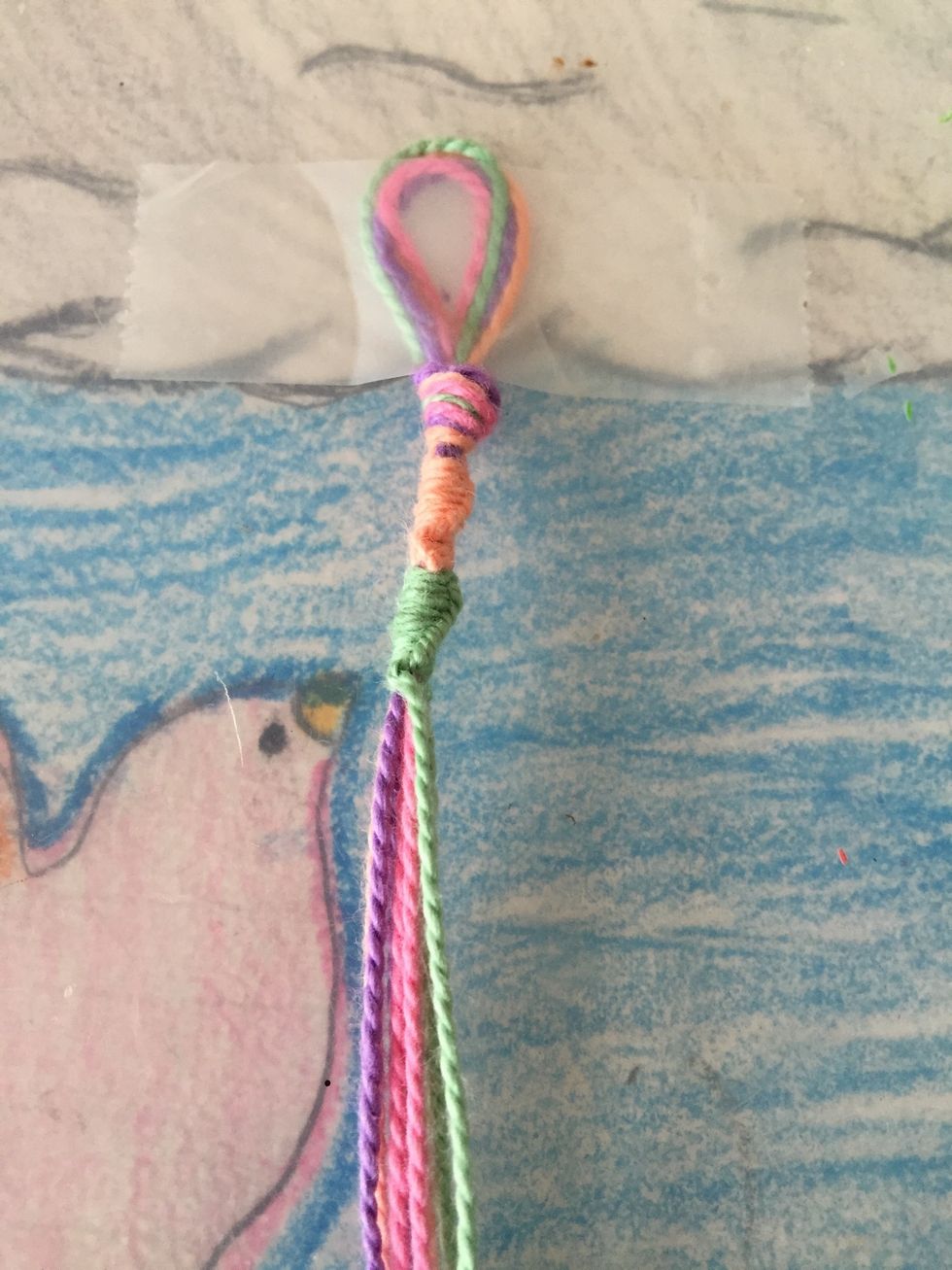 If you want to change the colour just pick out another string and keep going