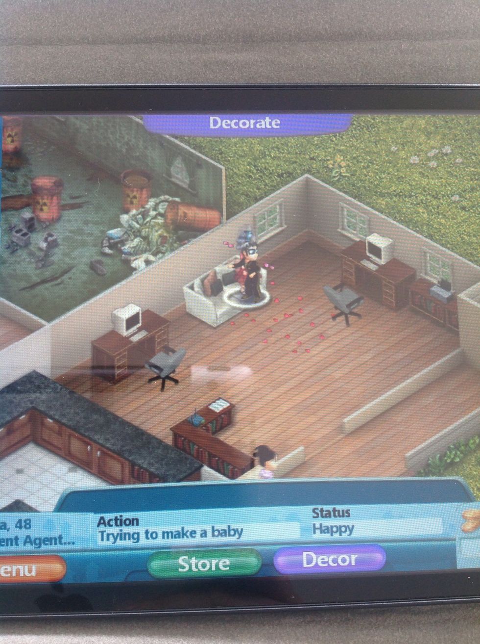 If you want to have babies on virtual families just put the woman and the man on each other and in the action there will be written "trying for a baby".