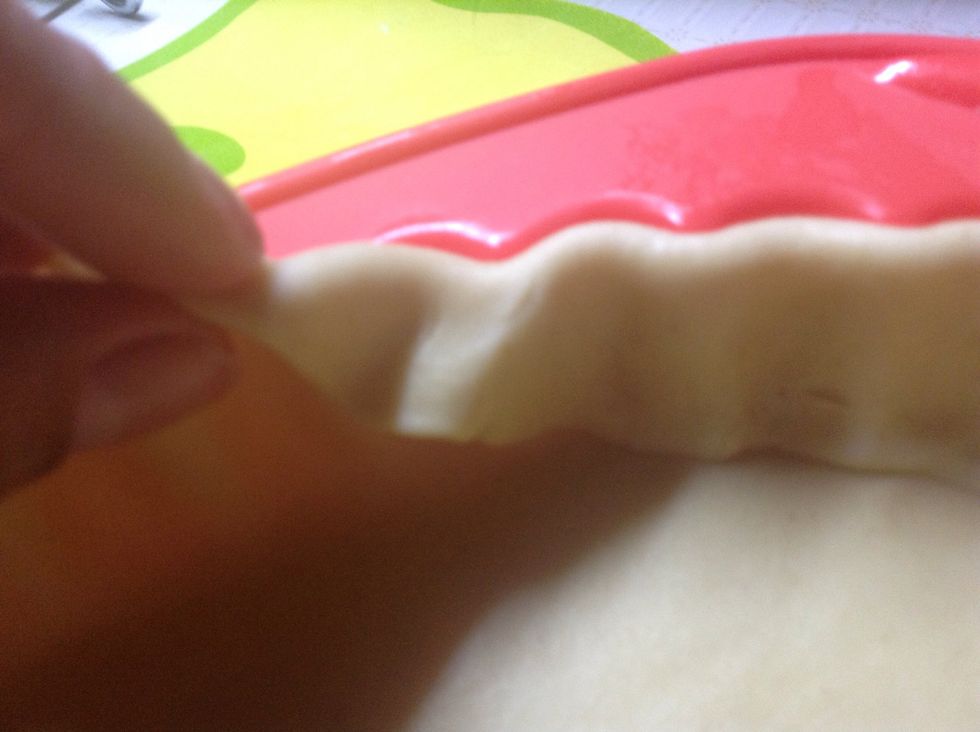 If you want to have to layers, to keep a stronger pie. Fold the dough like this.