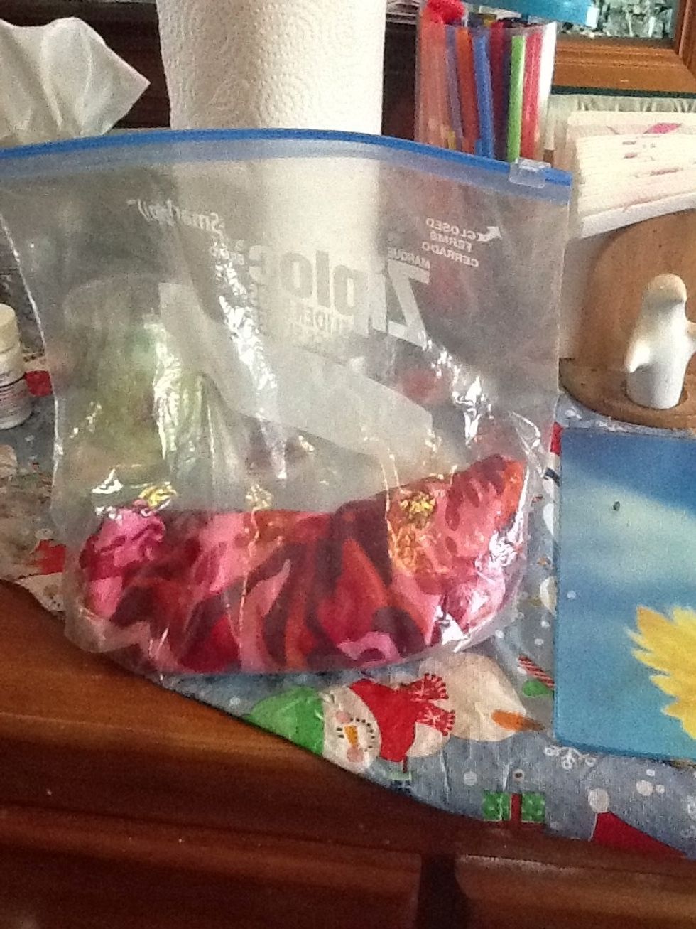 If you want to put it in the freezer I use a ziplock to keep it clean and dry. It won't freeze solid and it isn't too cold! Best cold bag for headaches, body aches or a swelling bump or bug bite!