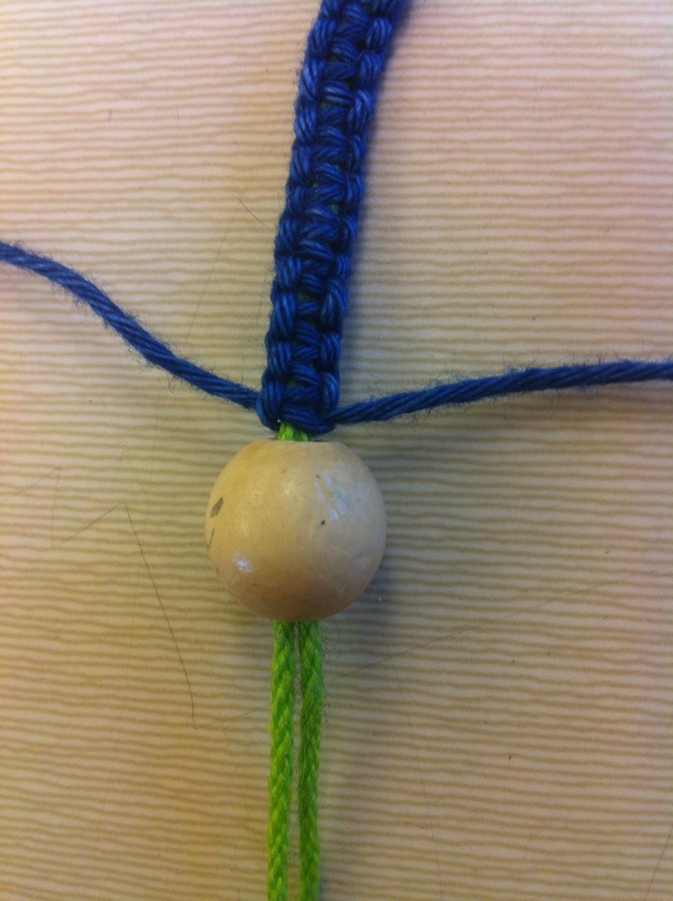 If you want you can add a bead or jewel on. Just take the bead into the green,