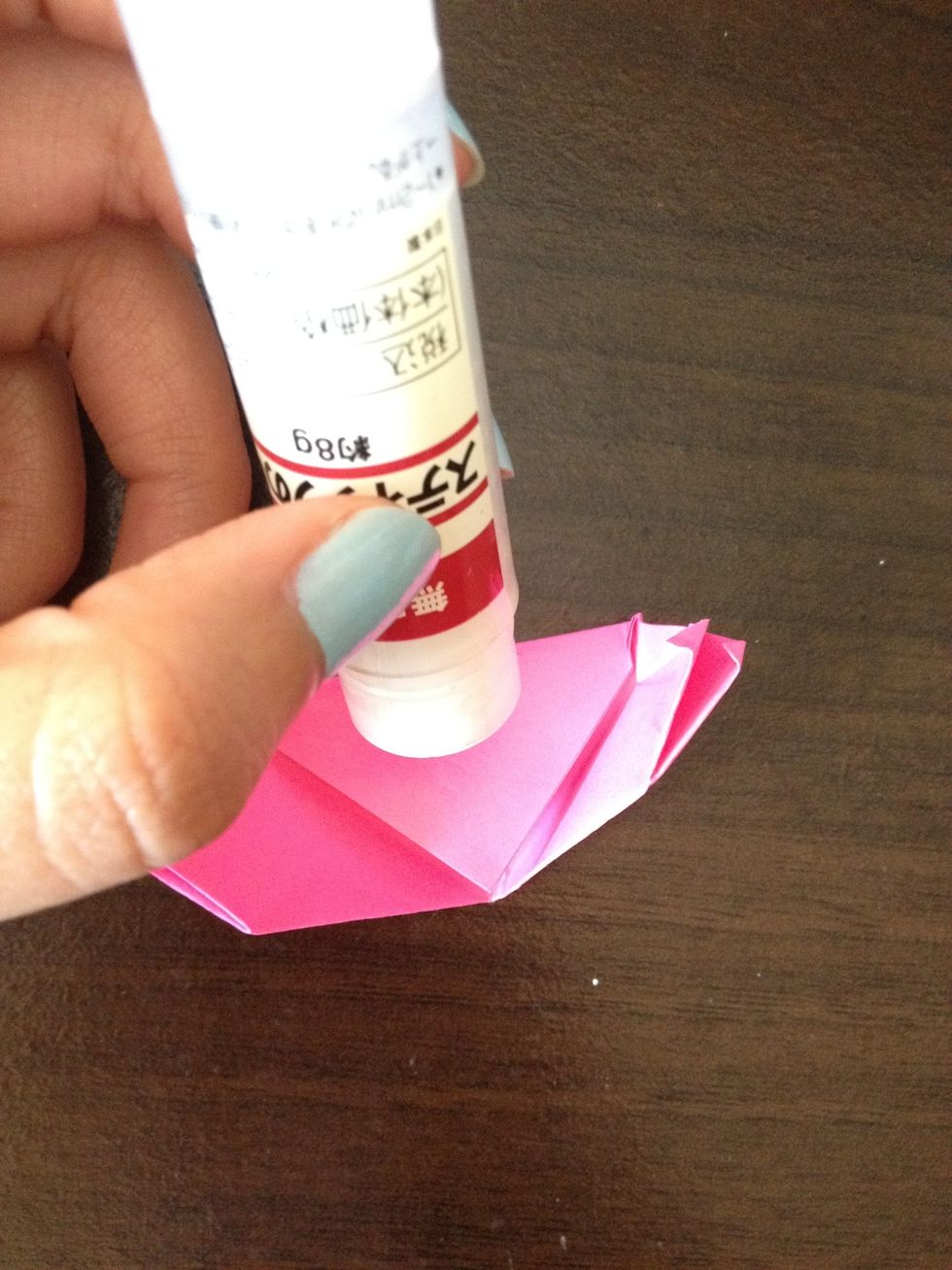 * if you want , you can put some glue inside of your origami paper .