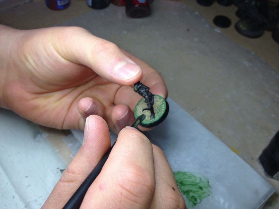 If you want, you can use the stuff on the rest of the sand. Make sure you don't get any on the model itself.