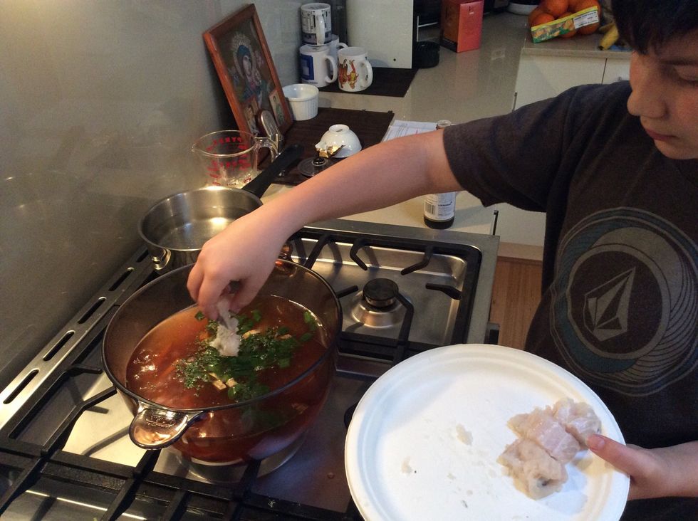 If you what now you could add the added ingredients like the  Bok Choy, baby corn and the coriander