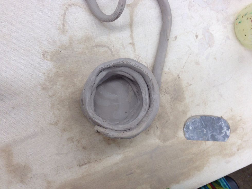If you would like the potter to curve outward, place the coils towards the outer edge.