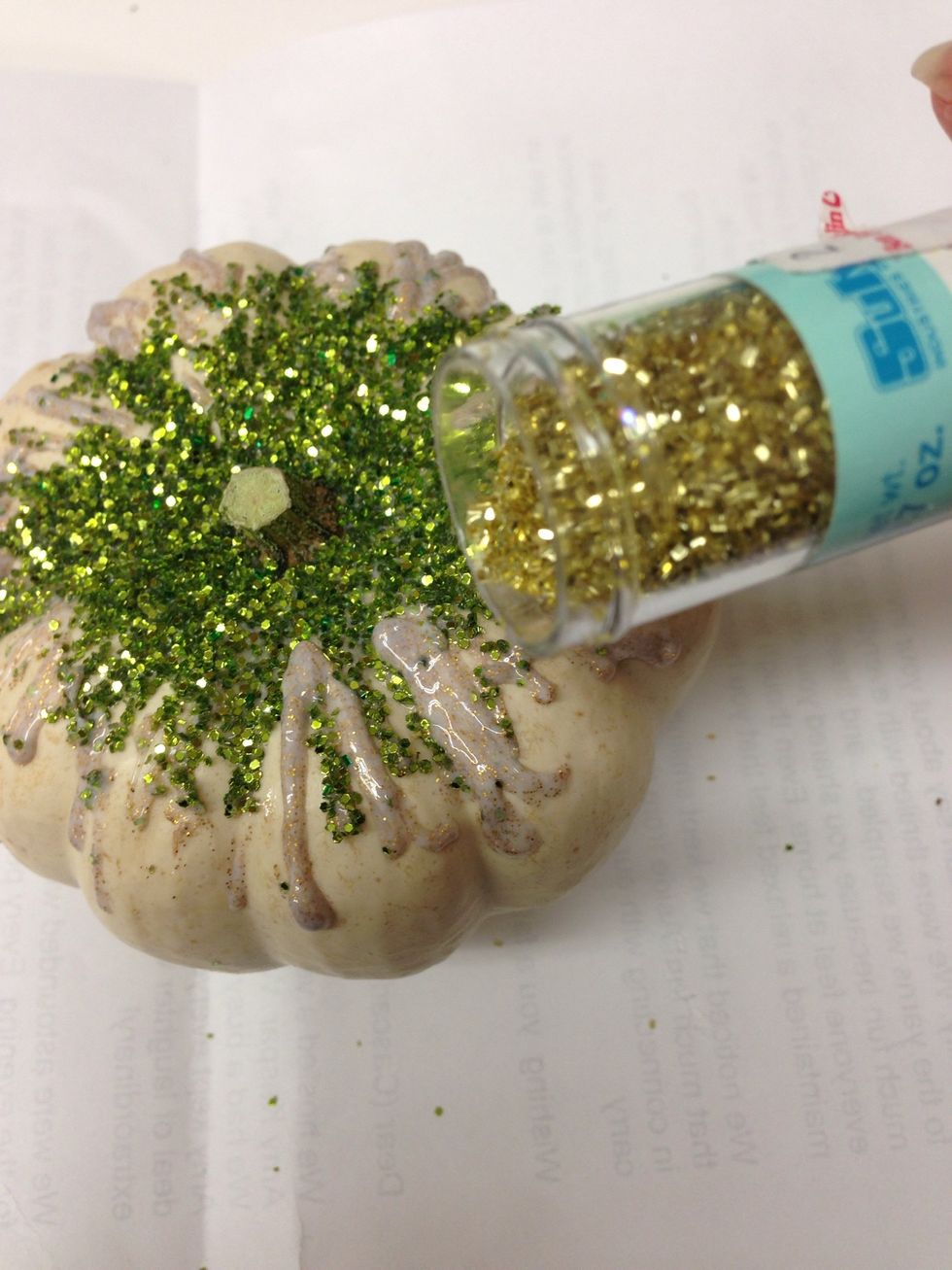 If you would like to add another color of glitter, repeat steps four through six again.