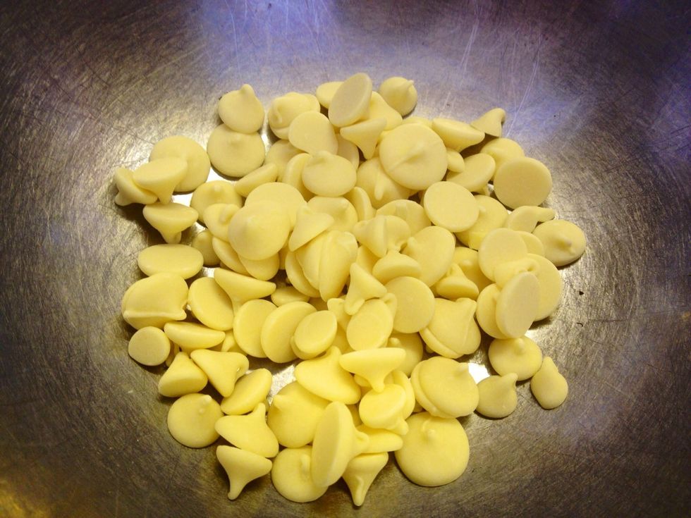 If you would like to decorate your biscotti with white chocolate, place  white chocolate in a small metal bowl.