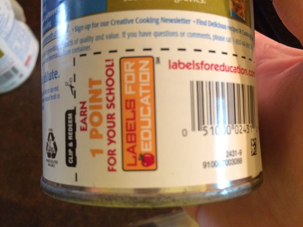 If your can has this on it. Labels for Education. Be sure to keep those labels.