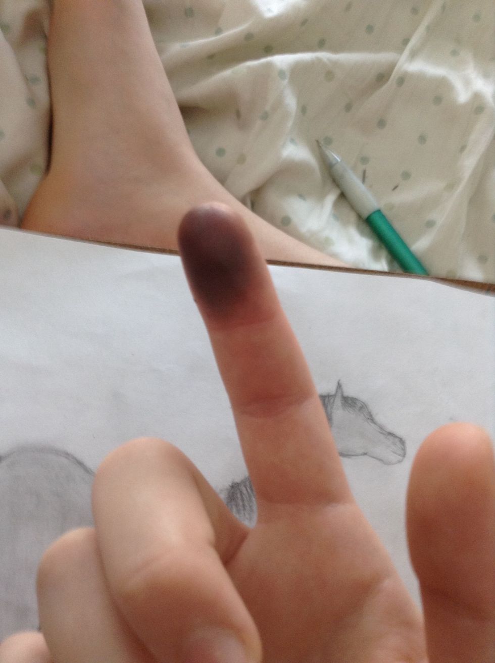If your finger doesn't look like this when you are done smudging you didn't smudge enough