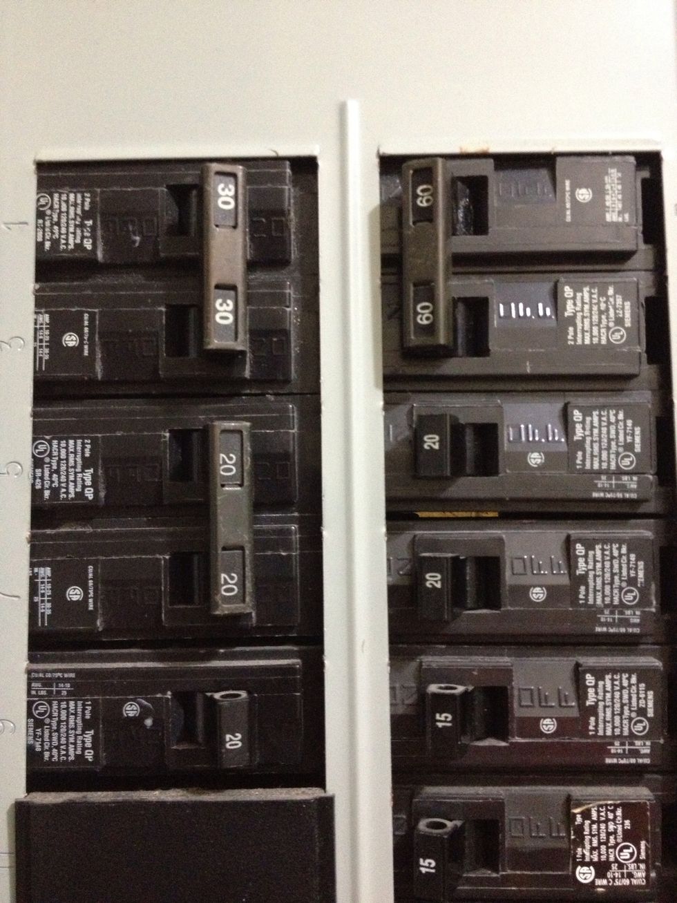 If your fuse box isn't labelled, you should turn on lights in each room then flip one switch in the fuse box at a time to figure out which switch controls which items in your house.