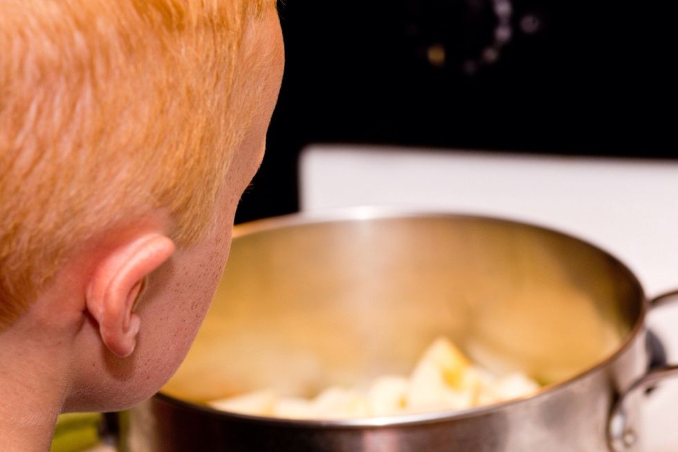 If your other ingredients are all ready to go, then you can turn on the stove to a medium heat.