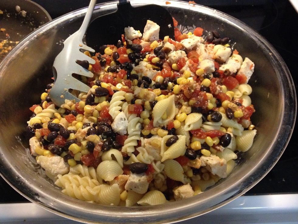 If your pan is too small you may want to put it in a bowl to mix.