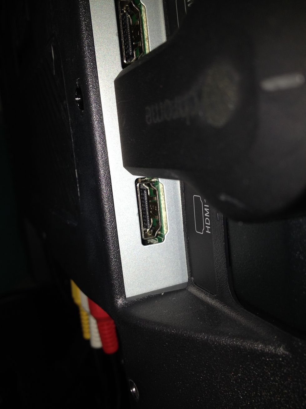 If your television does not have port labels, and you are confused on where the HDMI port is, it should look like that. There should be other identical HDMI ports by it.