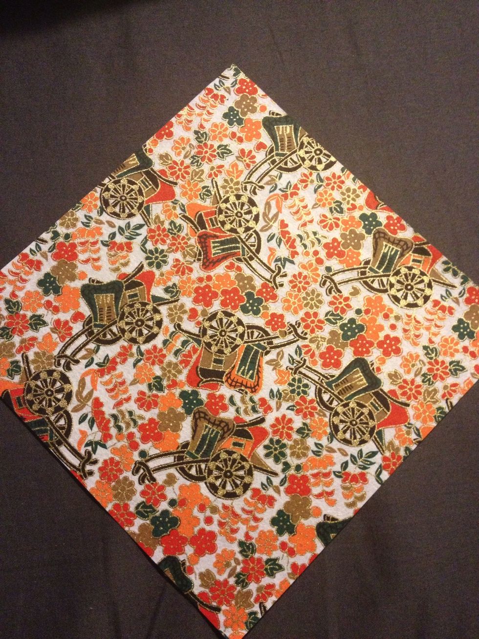 Im using a sheet of Origami paper
