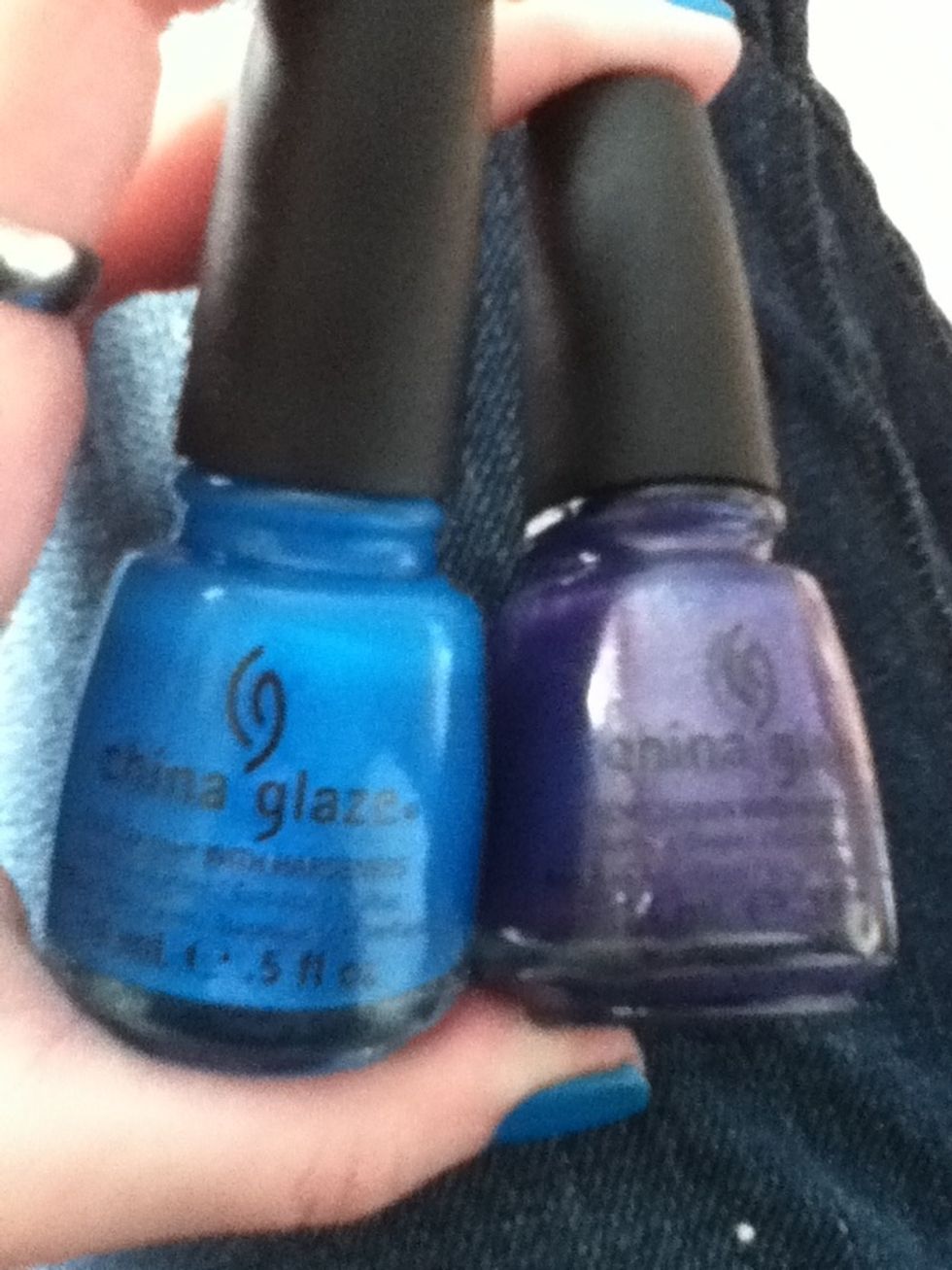 Im using china glaze Hanging in the Balance and Grape juice. (Just got them today :D)