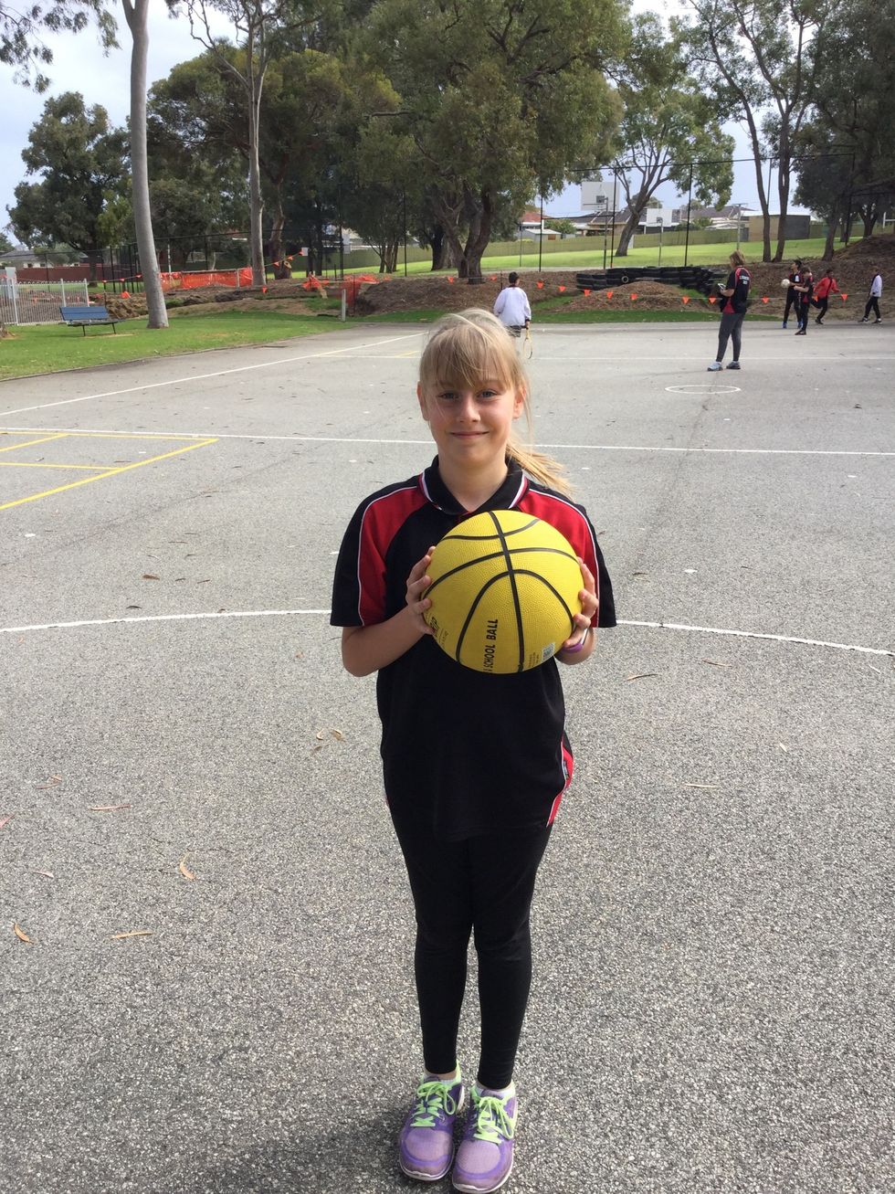 Next, hold the netball in your writing hand - B+C Guides