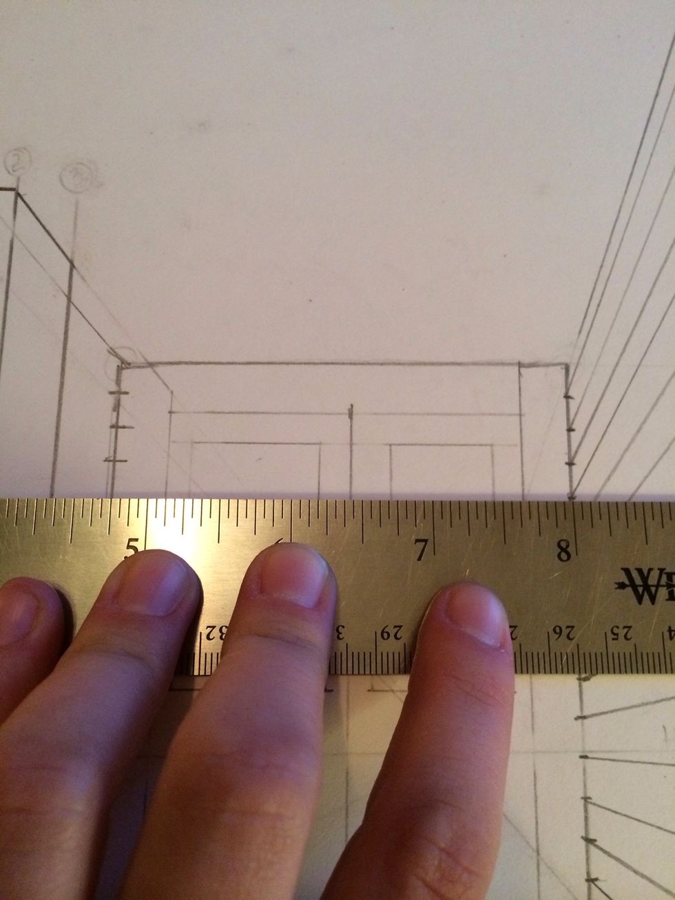 How to draw a hallway in 1-point perspective, part 3 - B+C Guides