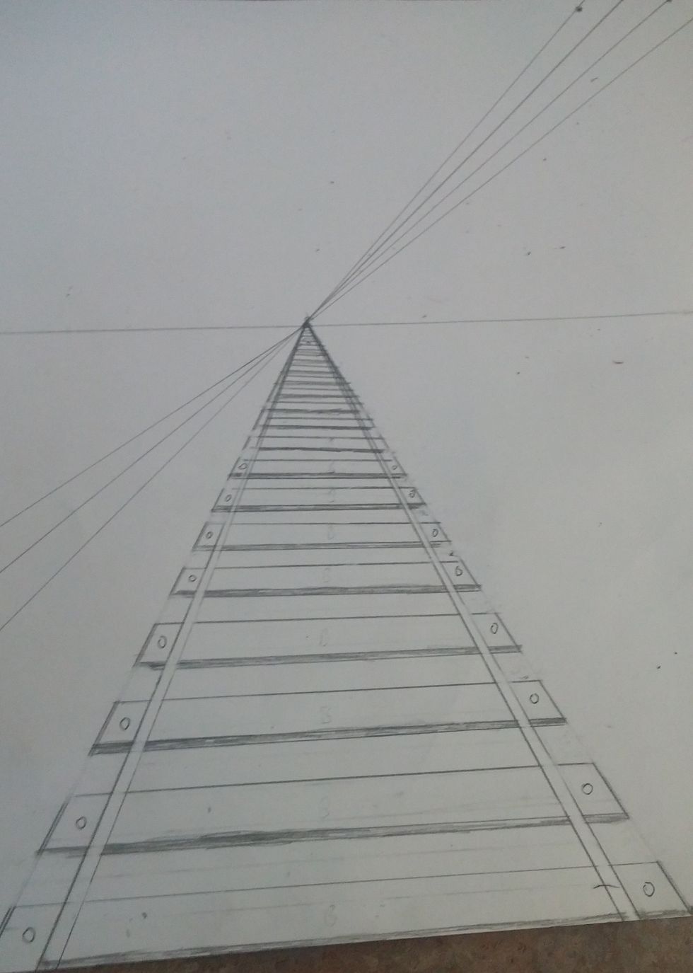 How to draw a 1-point perspective railroad - B+C Guides
