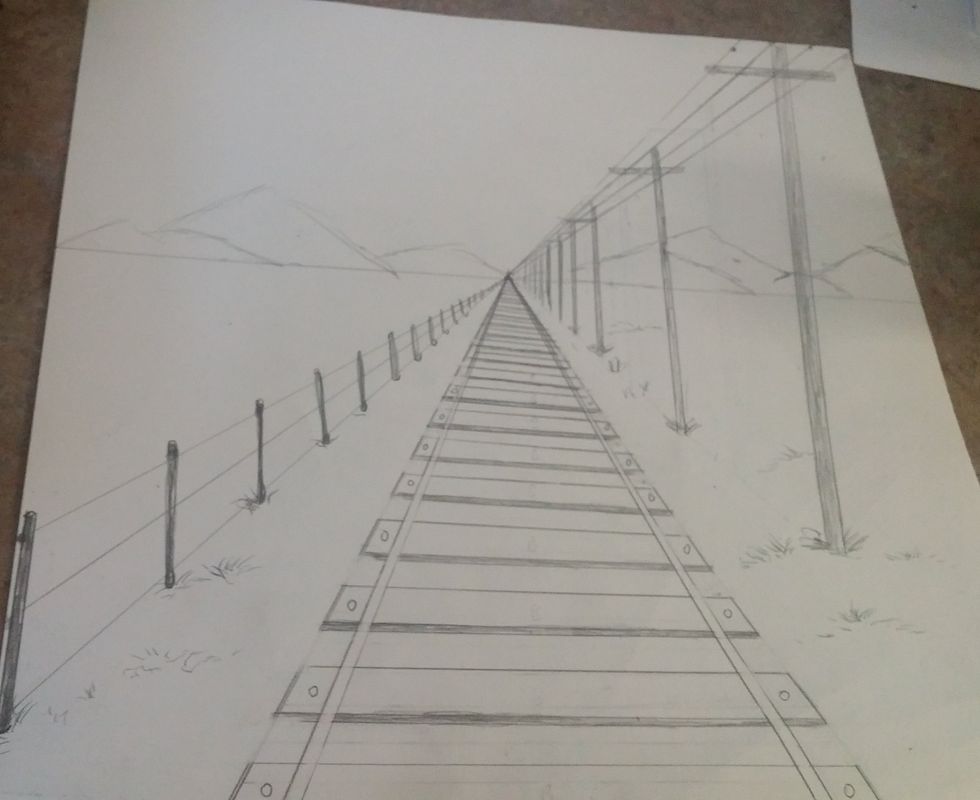How to draw a 1-point perspective railroad - B+C Guides