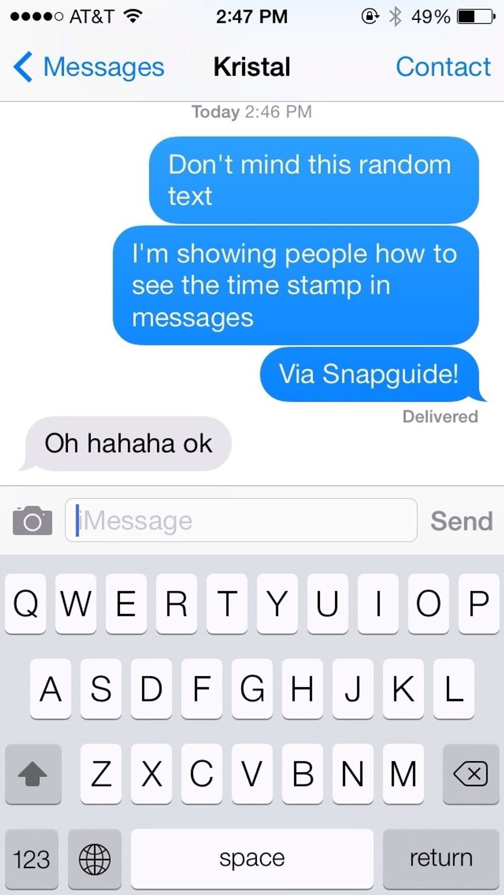 How to see the message time stamp in ios 7 - B+C Guides