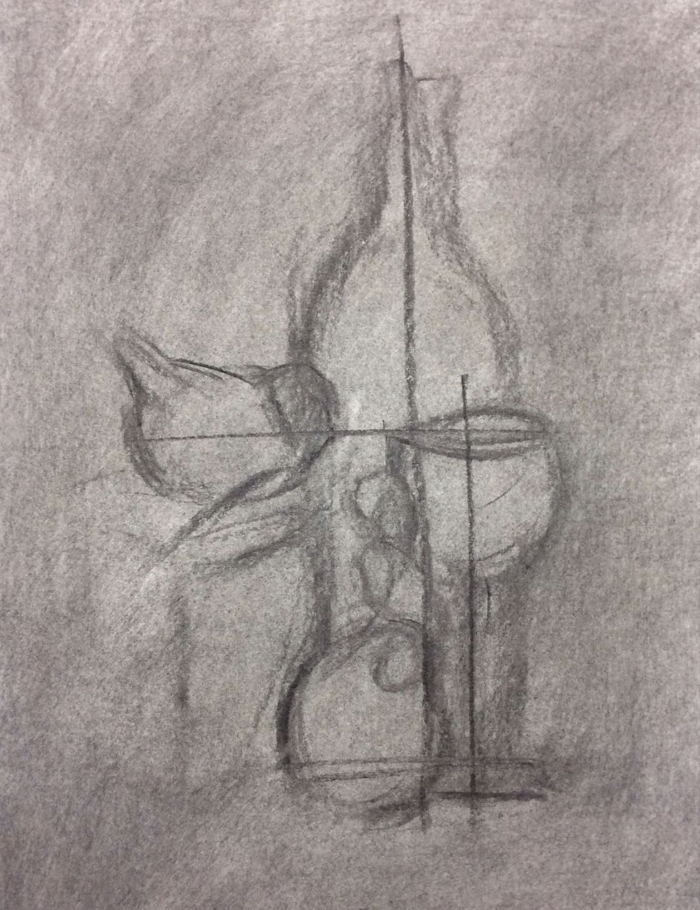 How to create a reductive charcoal drawing. B+C Guides