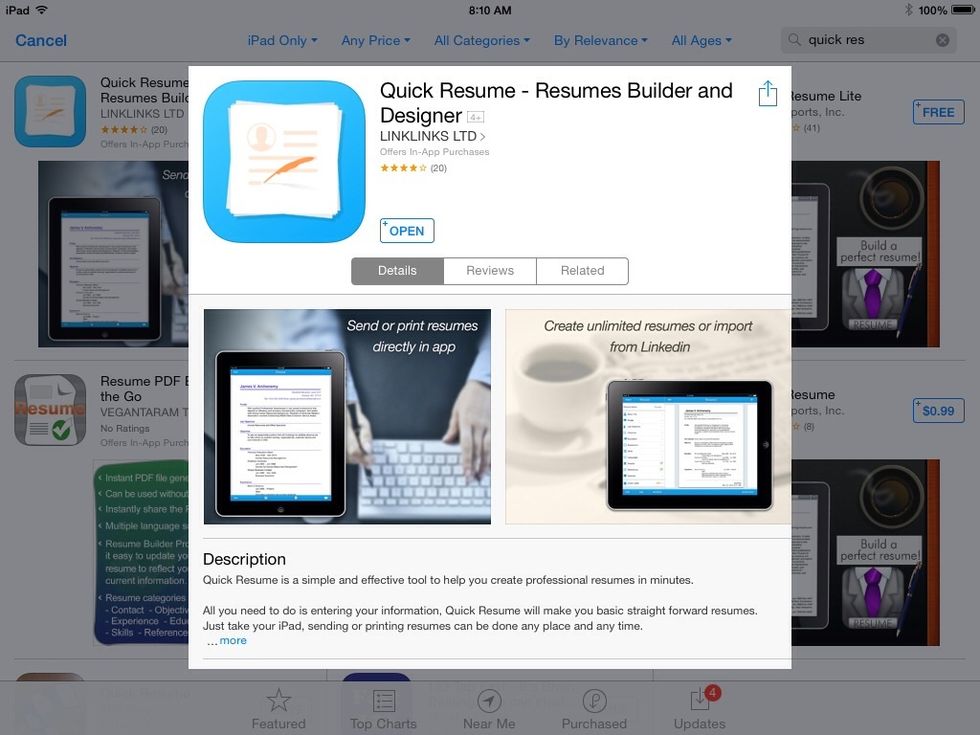 how to type up a resume on ipad