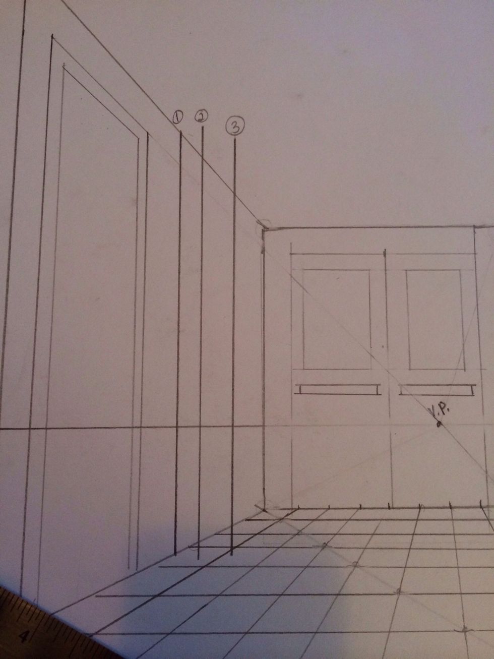 How to draw a hallway in 1-point perspective, part 2 - B+C Guides