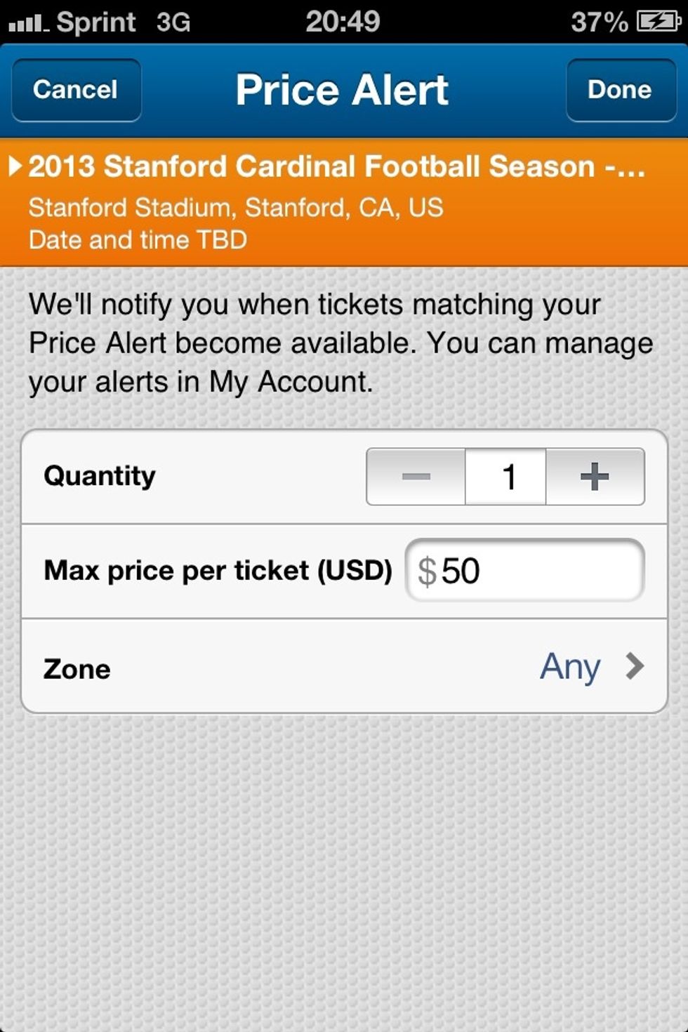 How to use stubhub app price alert B+C Guides