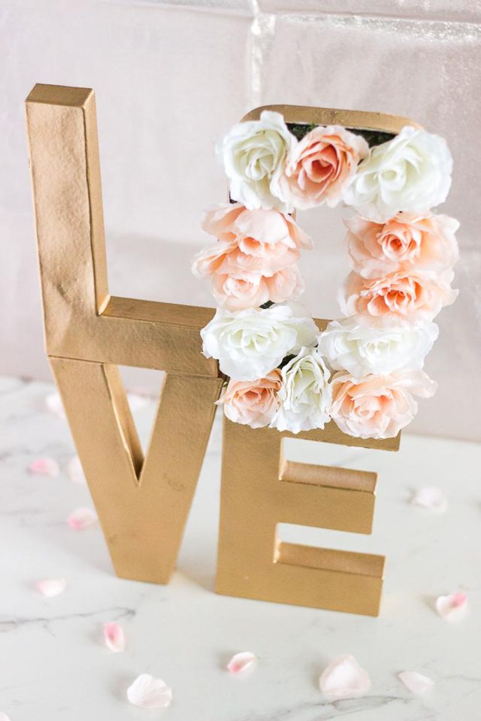 How to make paper mache floral letter centerpiece - B+C Guides
