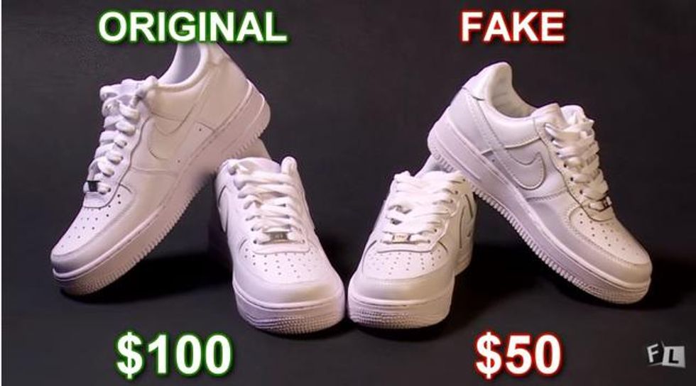 Nike Air Force 1 real vs fake review. How to spot fake Nike Air Force 1 all  white in 2021 