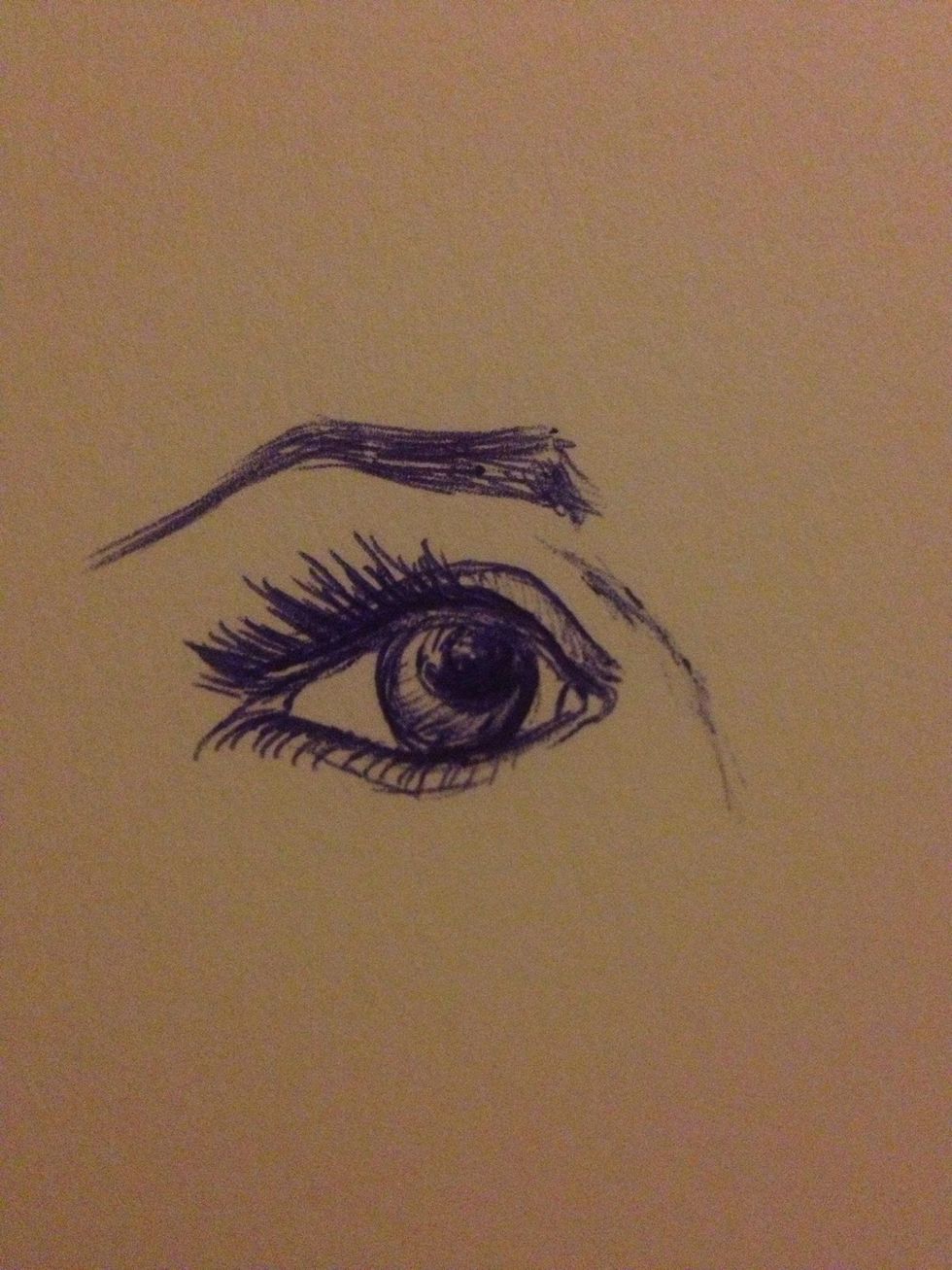 How to draw a realistic eye and eyebrow in pen - B+C Guides