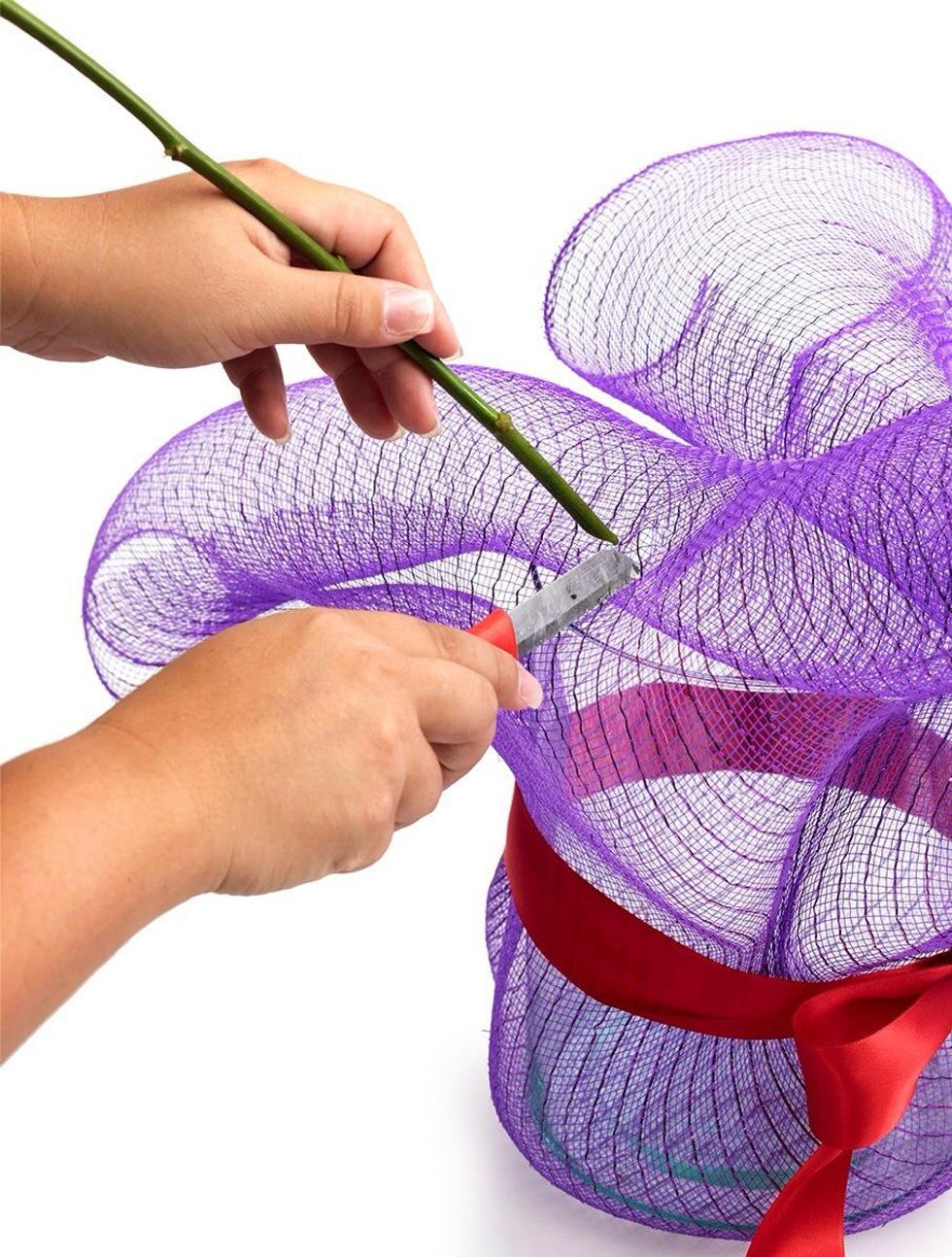 How to arrange 1800flowers poly mesh vase B+C Guides