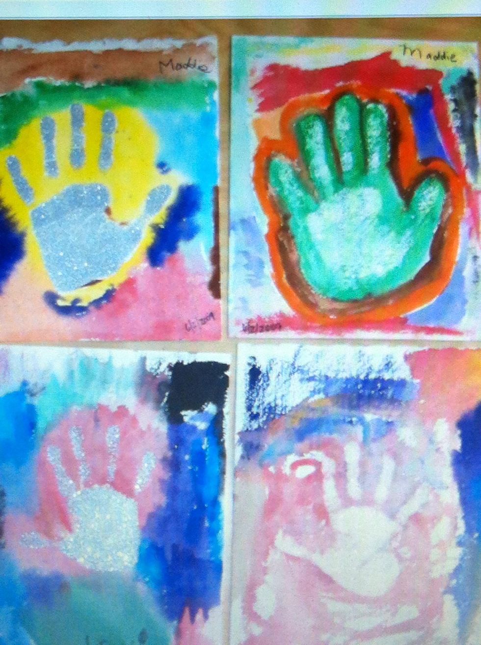 How to create an embossed hand print watercolor keepsake - B+C Guides
