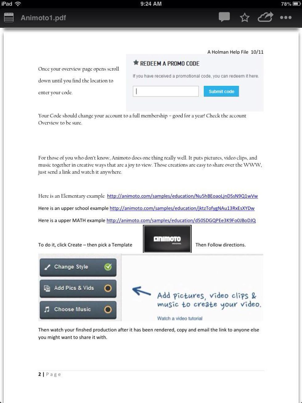 How to setup an animoto account for for teachers B+C Guides