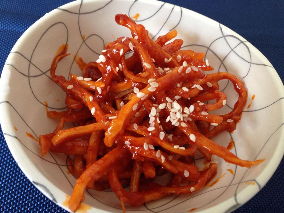 How to seasoned dried shredded squid (ojingeochae muchim) B+C Guides