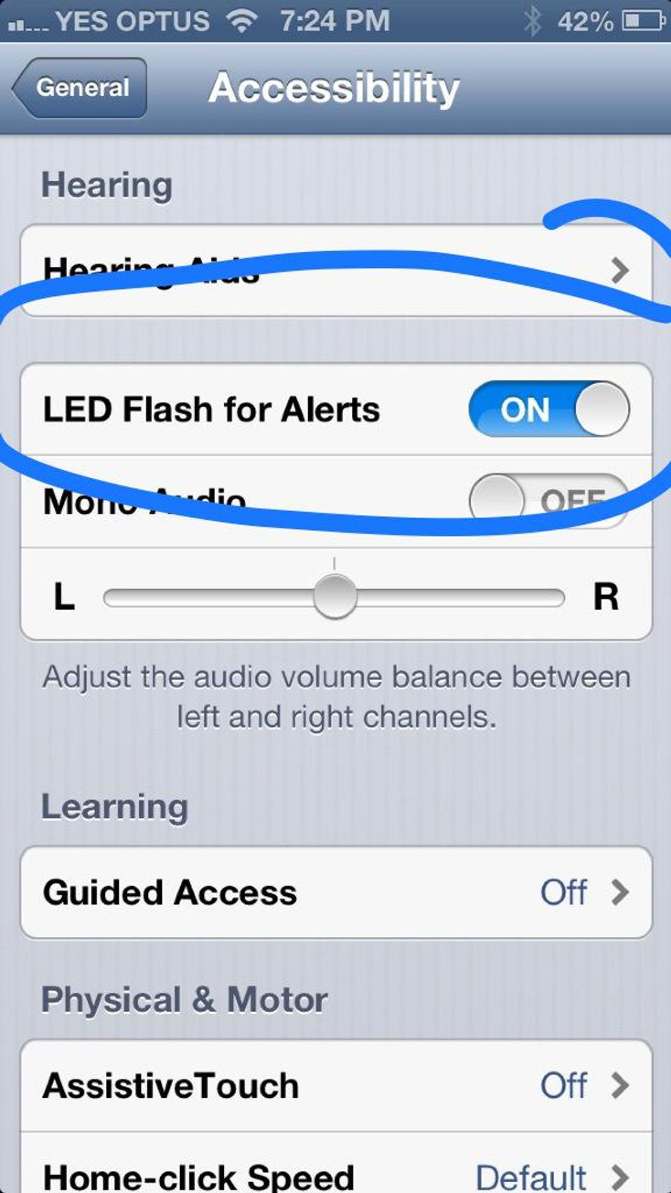 How to turn on flashlight messages for iphone5 B+C Guides