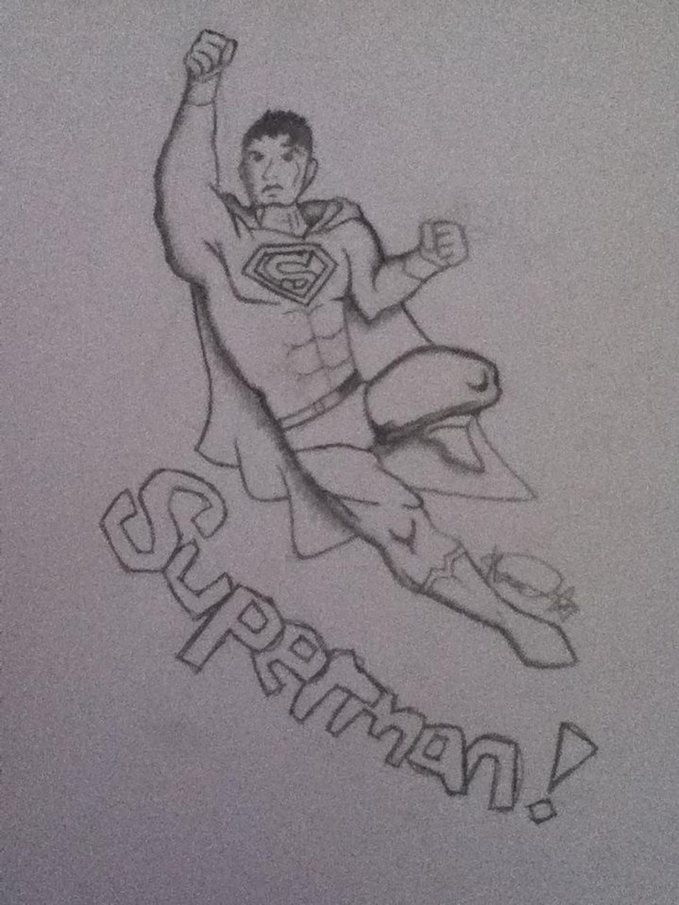 superman logo pencil sketch