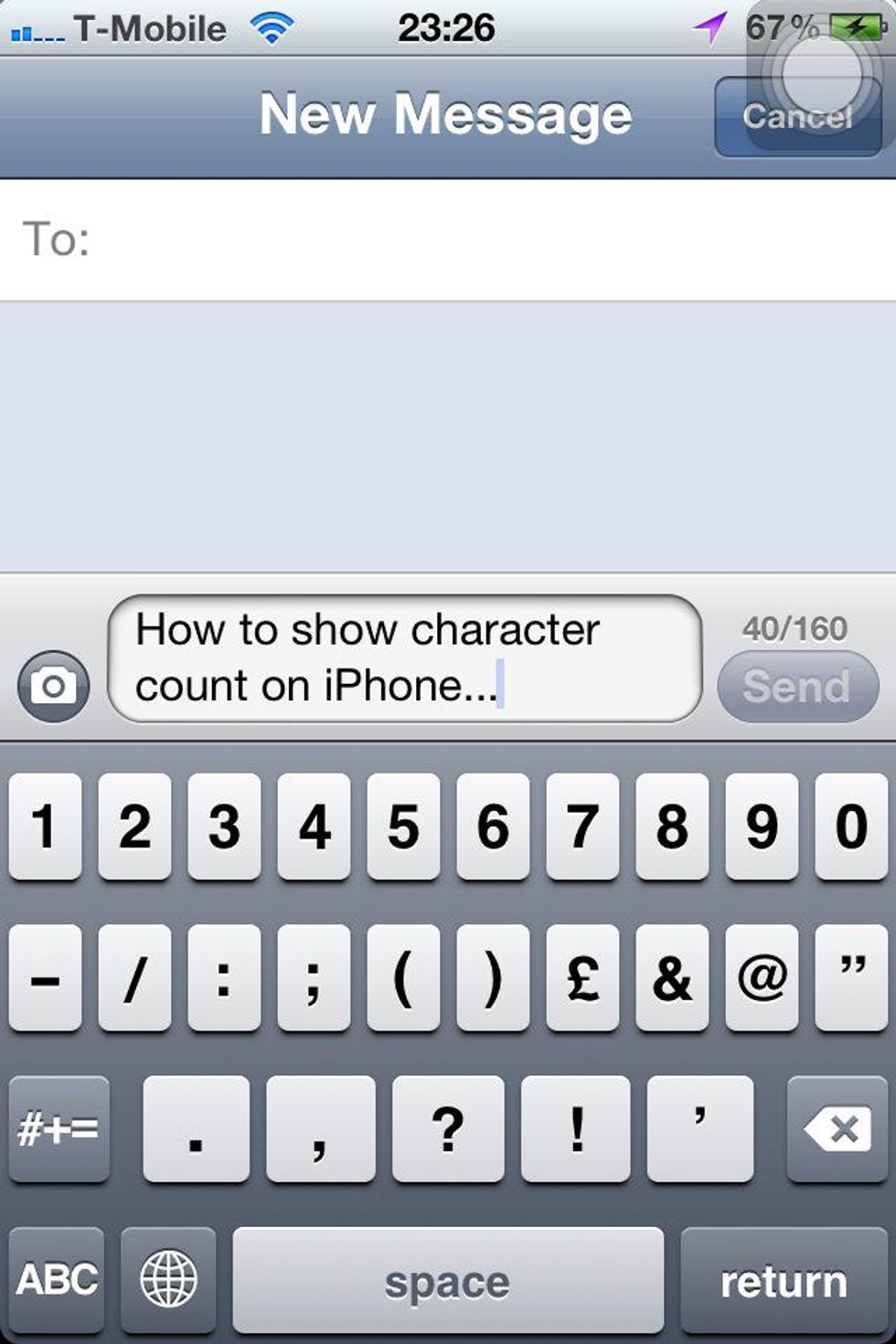 What Is A Character Count On Iphone