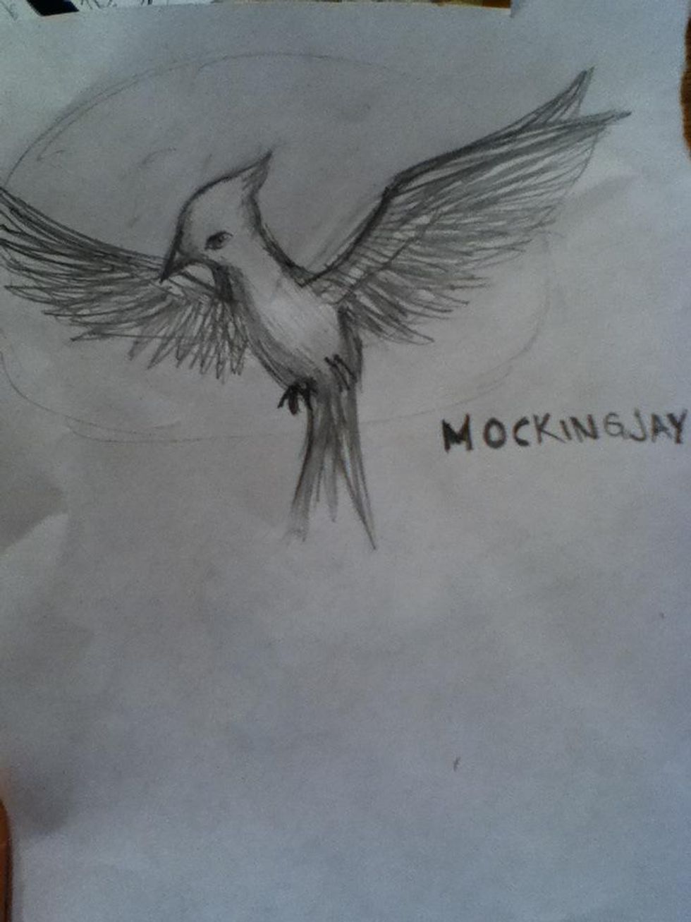mockingjay bird pin drawing