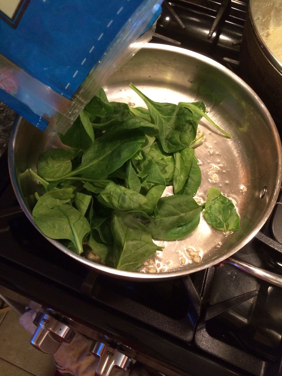 Immediately after add the baby spinach