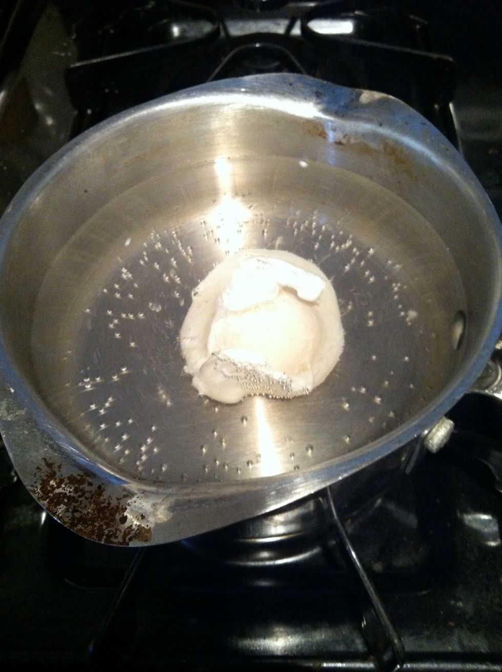 Immediately after stirring crack egg in center simmer for 2 1/2 min or until desired doneness. I like my eggs over easy.