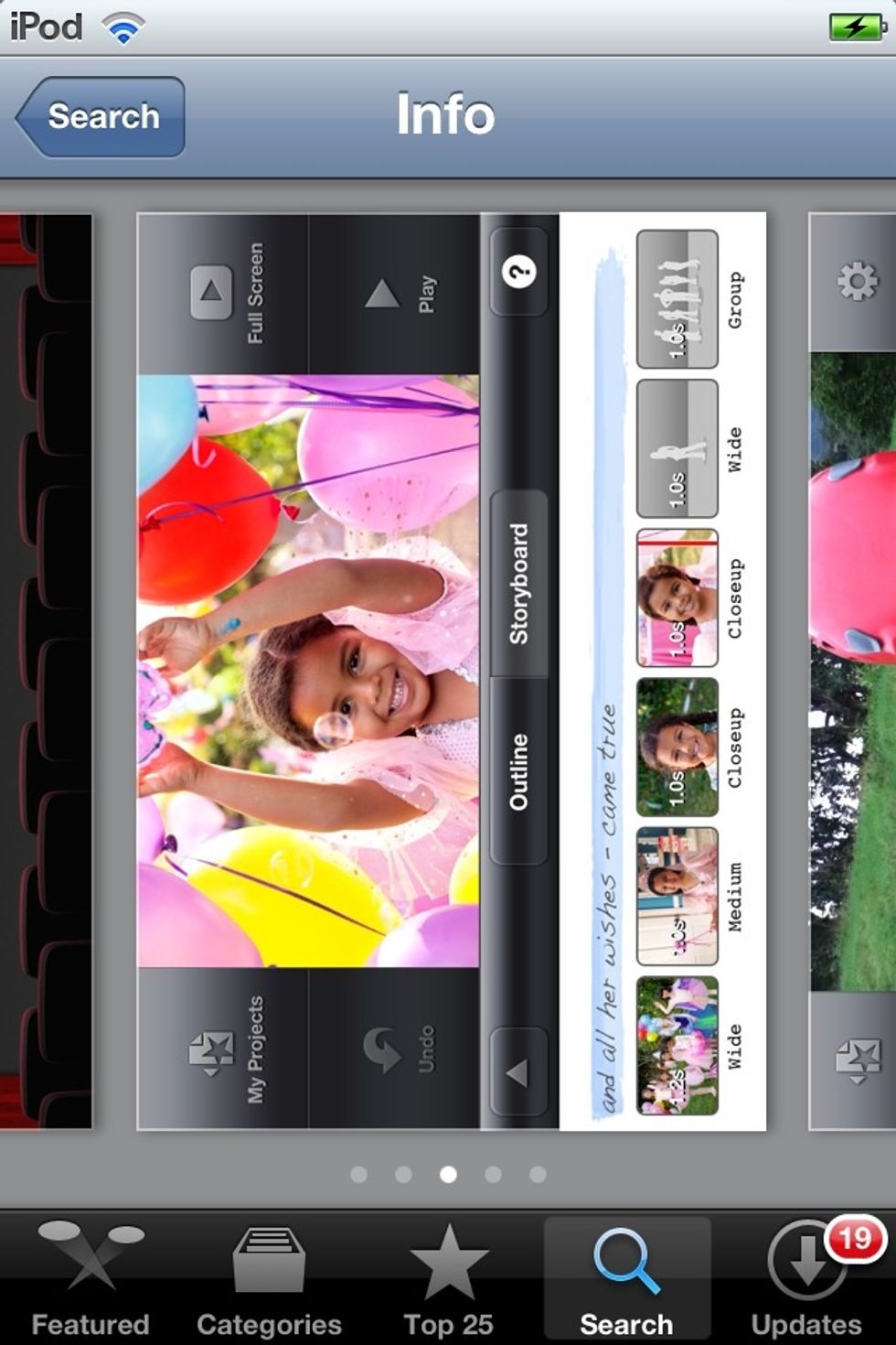 IMOVIE is a sleek video editing app for IOS. It is good for basic video editing. It also has templates for movie trailers (Only the Ipad version has this feature.)