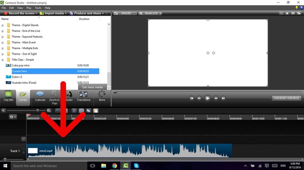 Import you file into Camtasia, then drag it onto the timeline