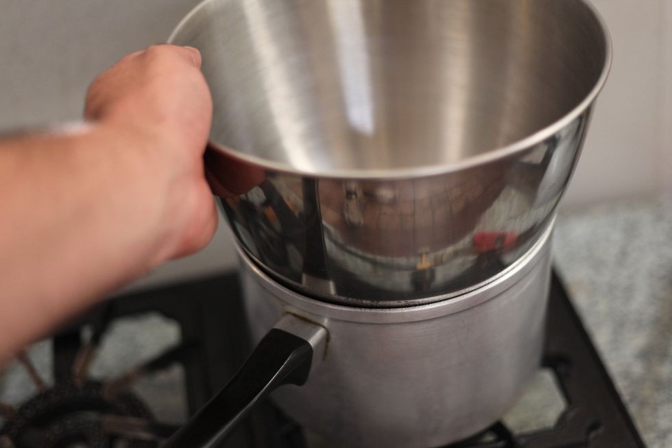 Important Part: no distractions ok? Just for the next 12 minutes. Touch the side of your tempering bowl it should be nice and warm but not scolding hot.