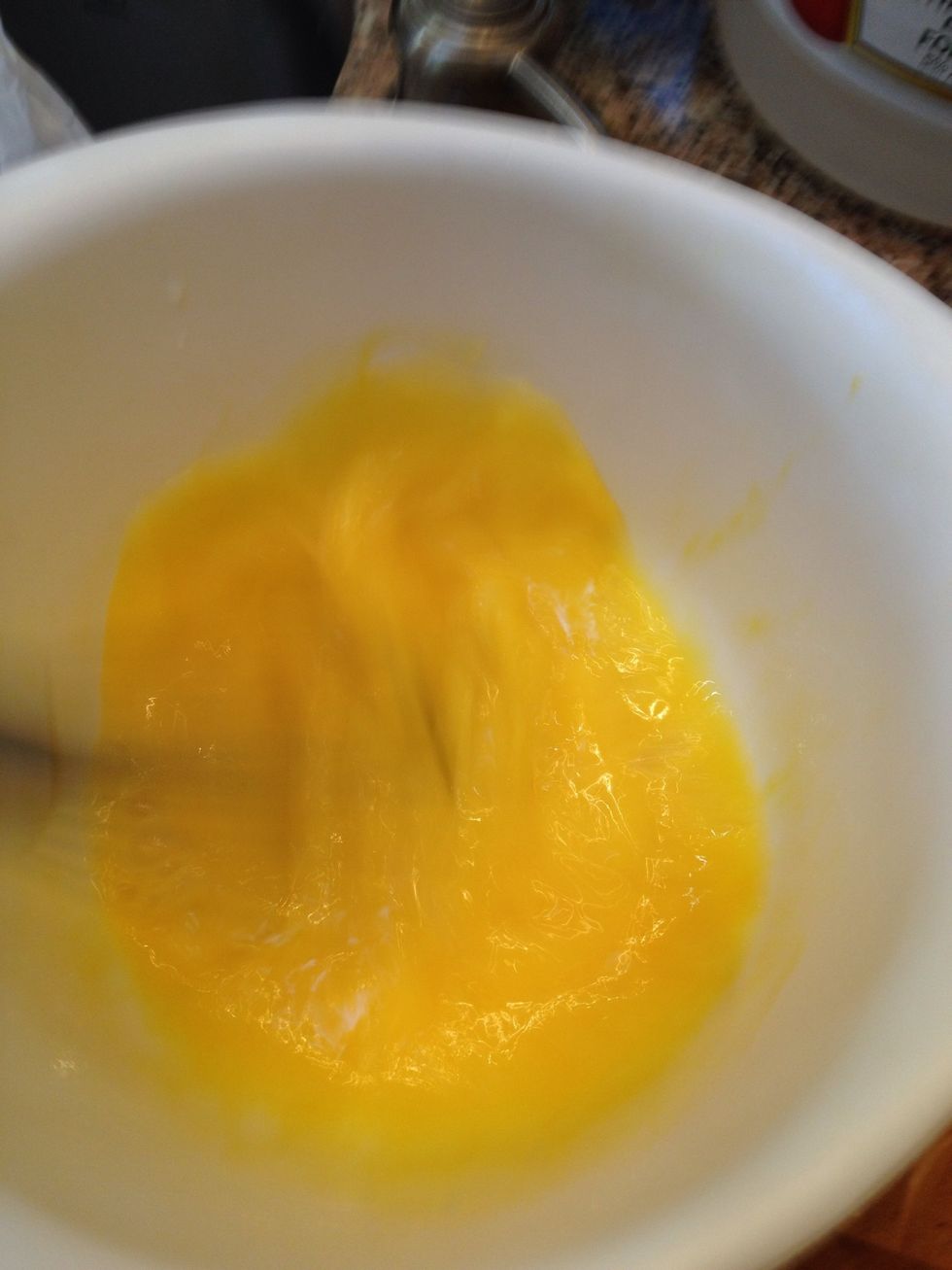 In a bowl, beat 3 eggs