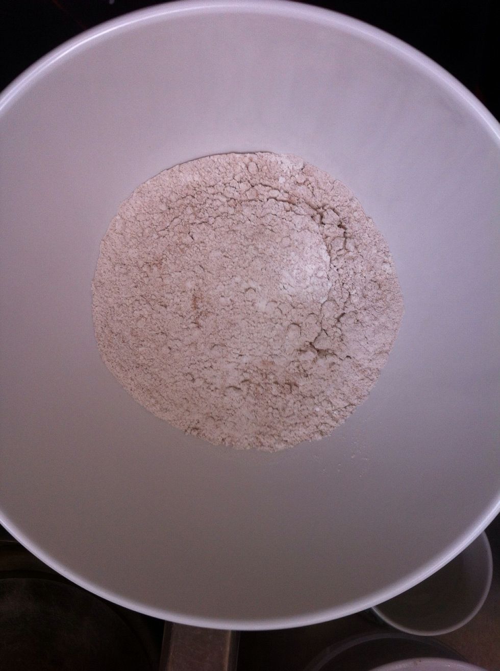 In a bowl combine flour, sugar, salt, ground cinnamon & baking powder