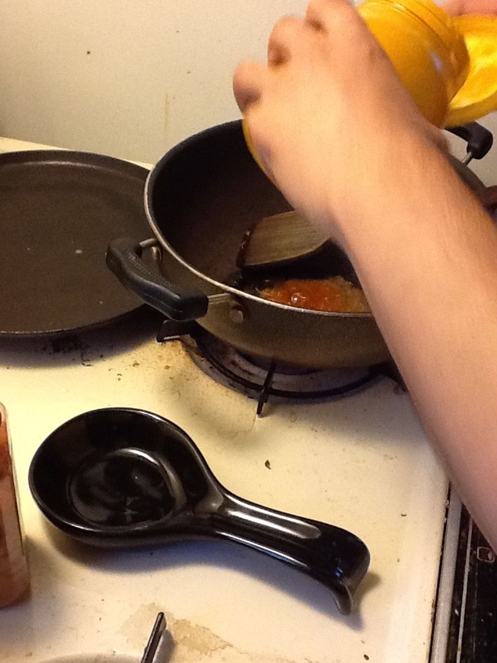 In a cooking vessel add oil, once oil is hot add cumin seeds, paprika, coriander-cumin powder, Kashmiri masala, turmeric powder