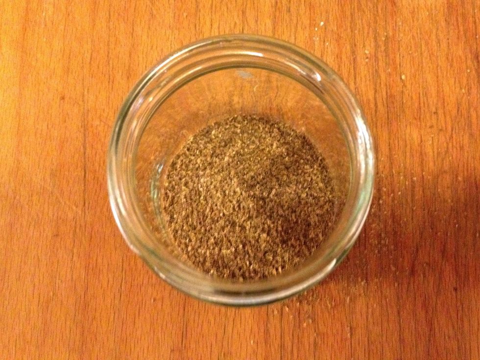 In a glass jar mix coriander (2 tblsp)